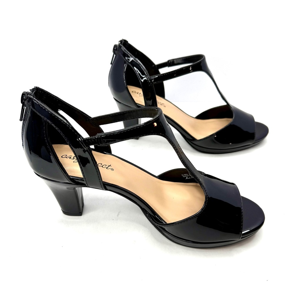 Easy Street Women's Flash Dress Sandals Black Patent Size 8W NWT/BOX - Picture 4 of 10